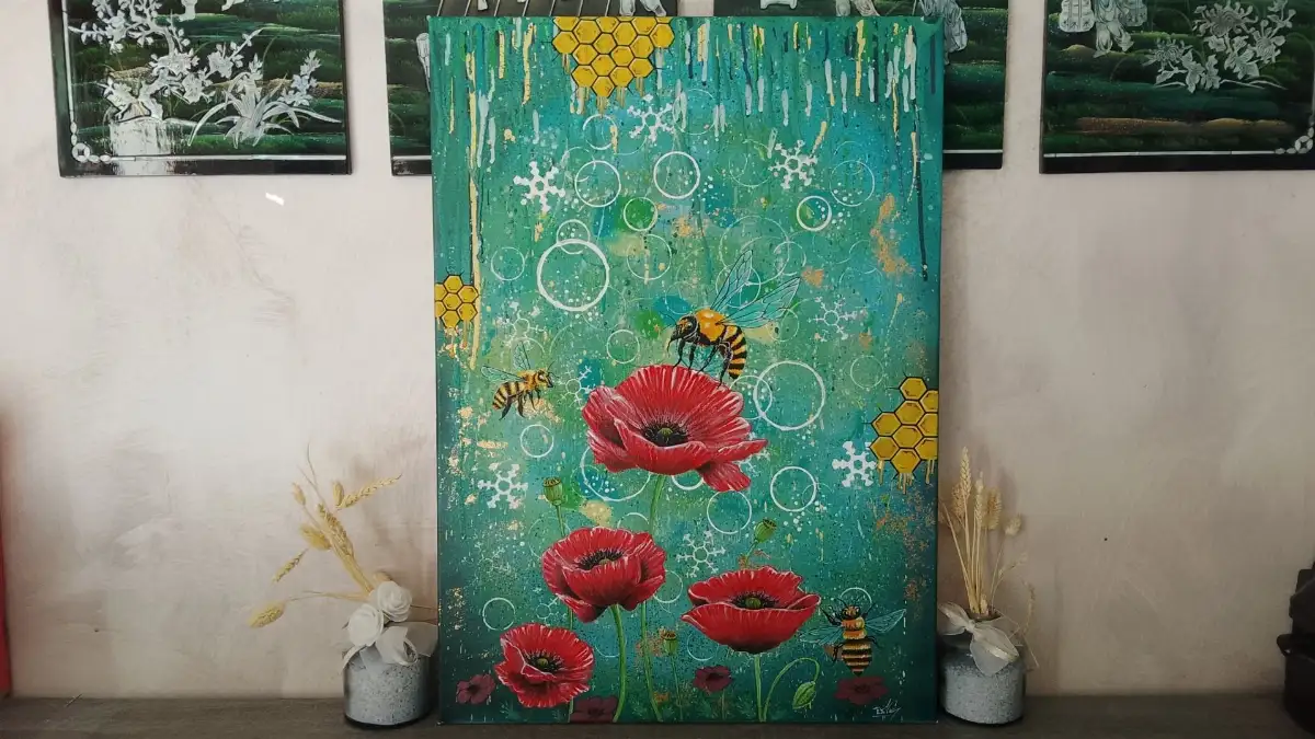 Oeuvre originale Bee Happy