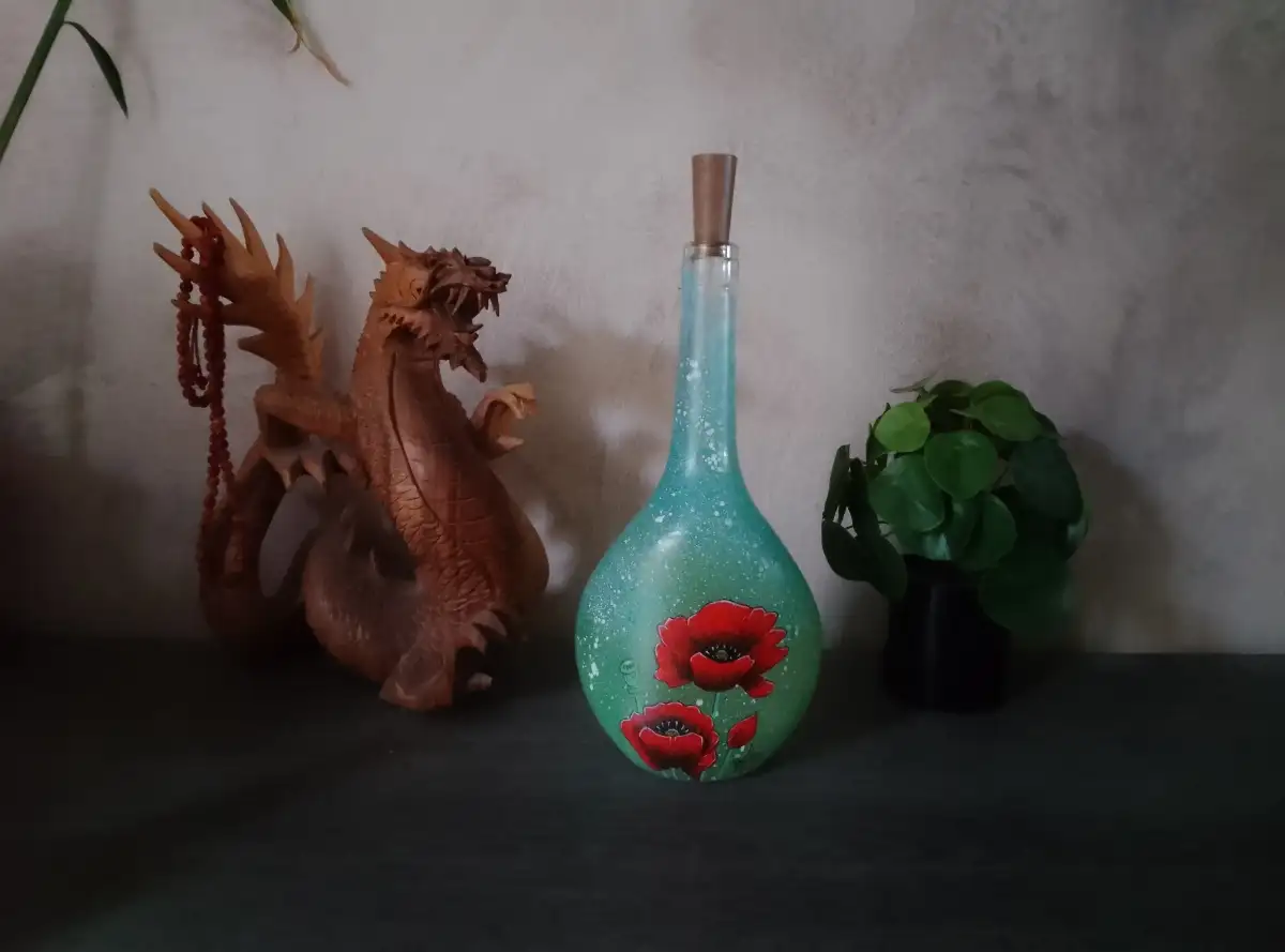 Bouteille Lumineuse “Coquelicots – Nature Collection”
