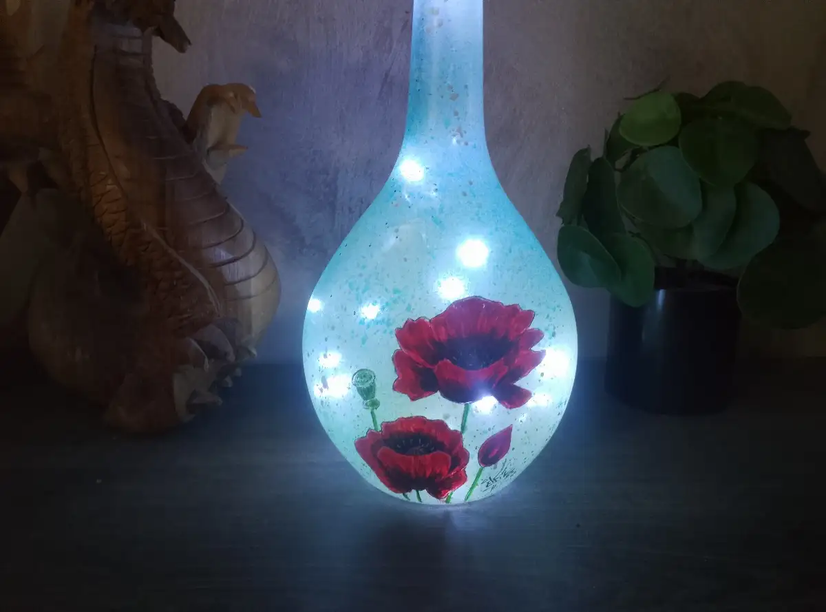 Bouteille Lumineuse “Coquelicots – Nature Collection”