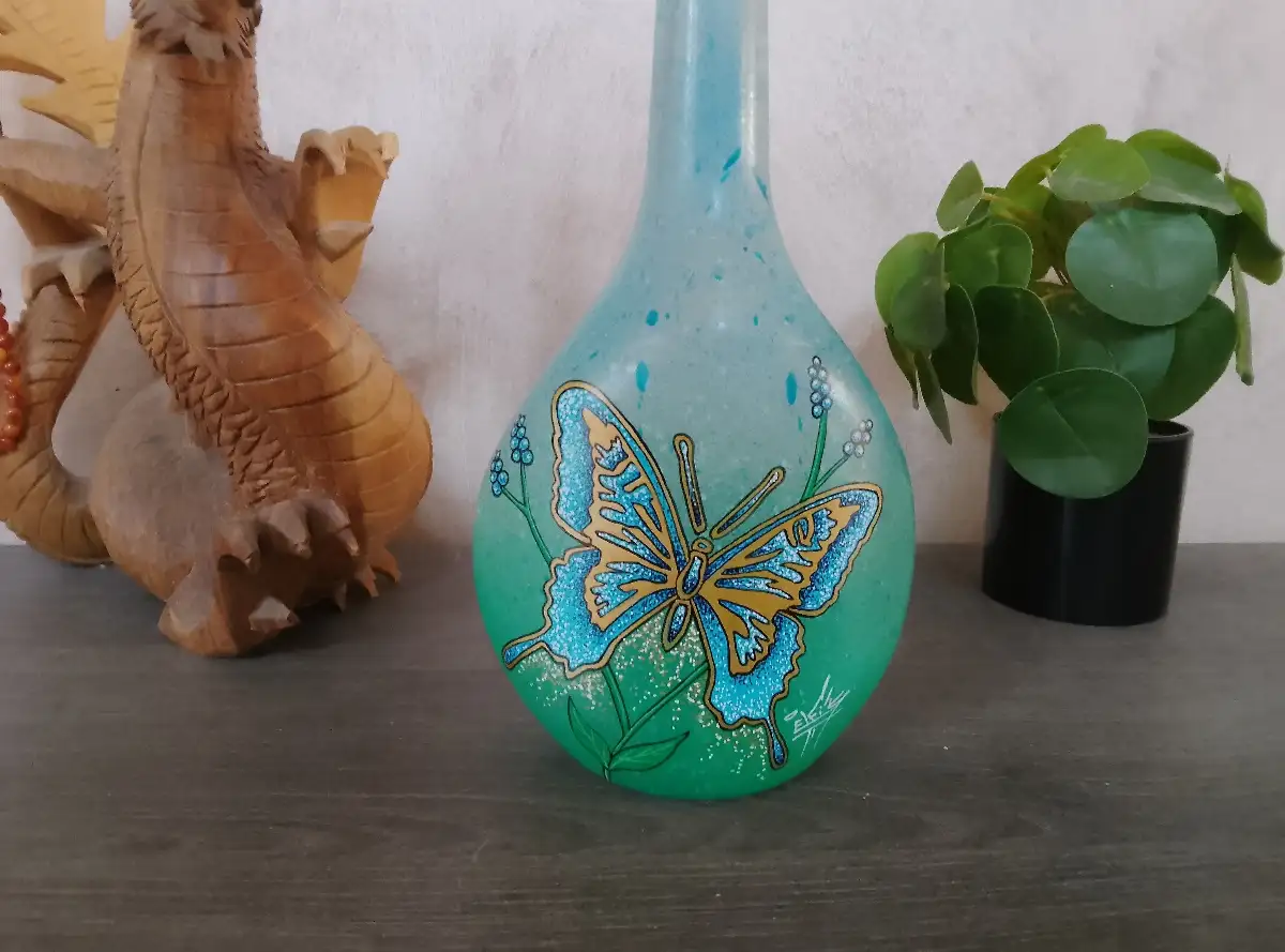 Bouteille Lumineuse “Papillon bleu – Nature et Spiritualité Collection”