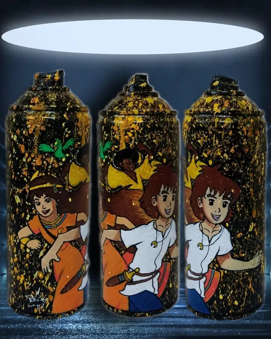 Aérosol recyclé Les Mystérieuses Cités d'Or - Exemplaire unique