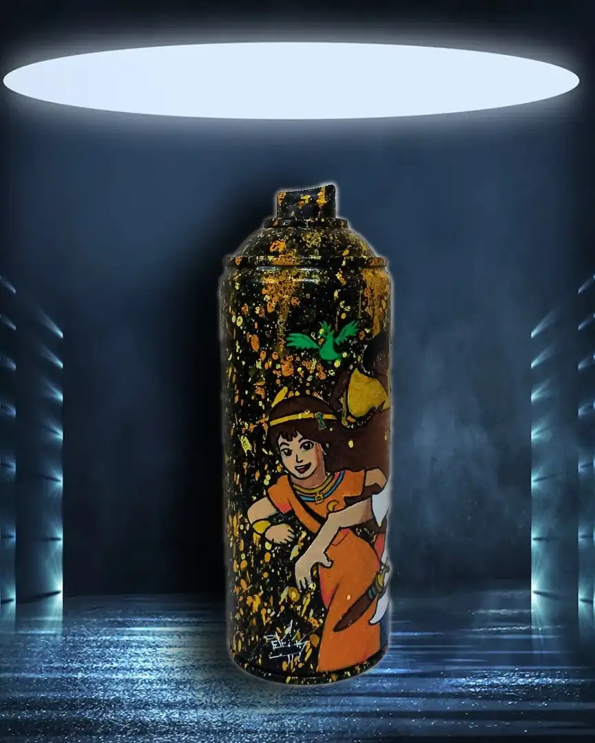 Aérosol recyclé Les Mystérieuses Cités d'Or - Exemplaire unique