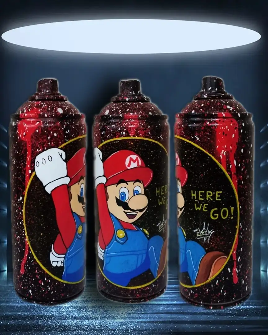 Aérosol recyclé Mario - Exemplaire unique