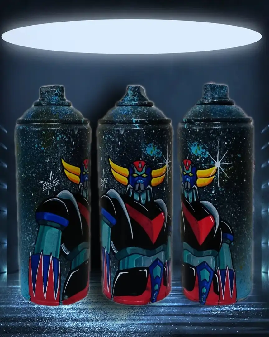 Aérosol recyclé Goldorak - Exemplaire unique