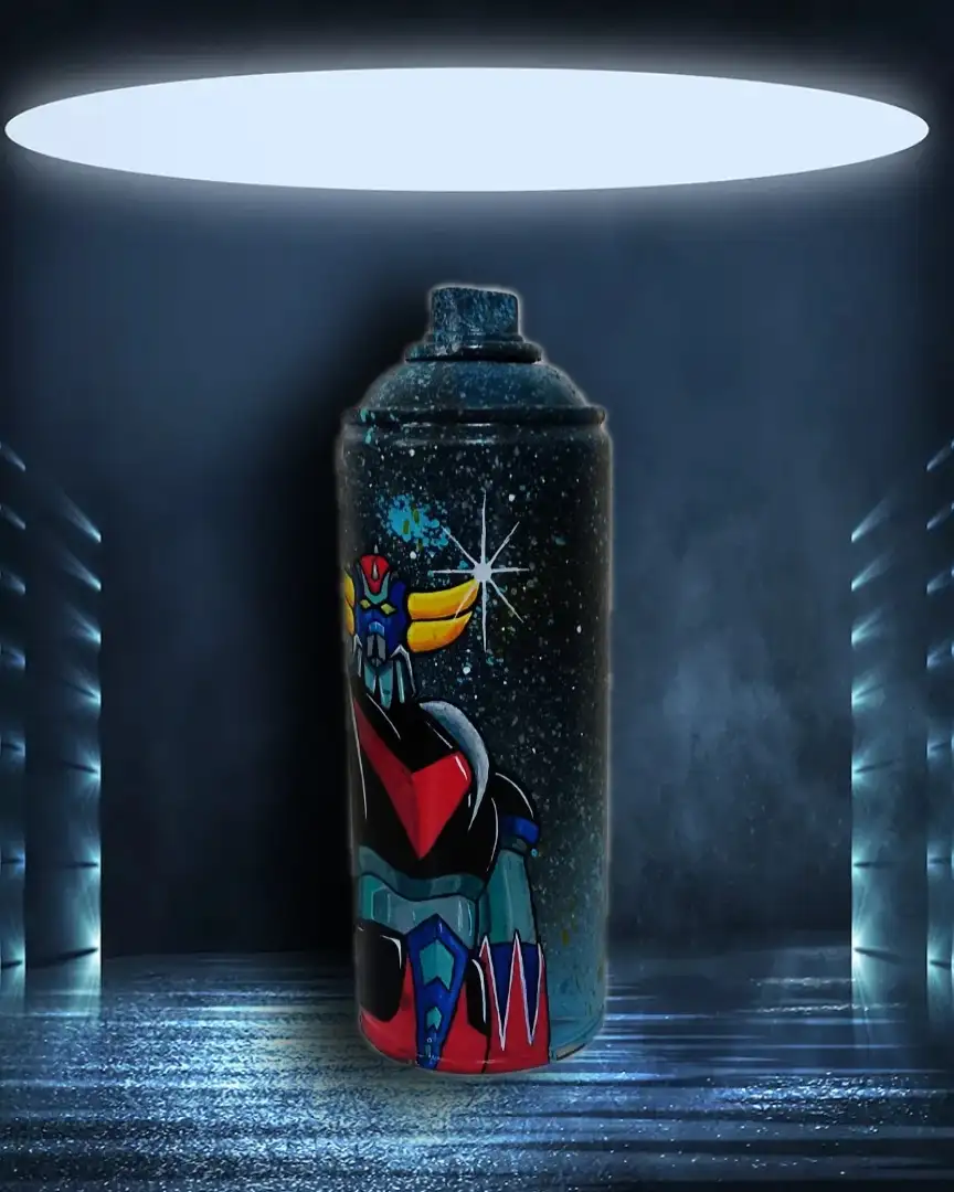 Aérosol recyclé Goldorak - Exemplaire unique