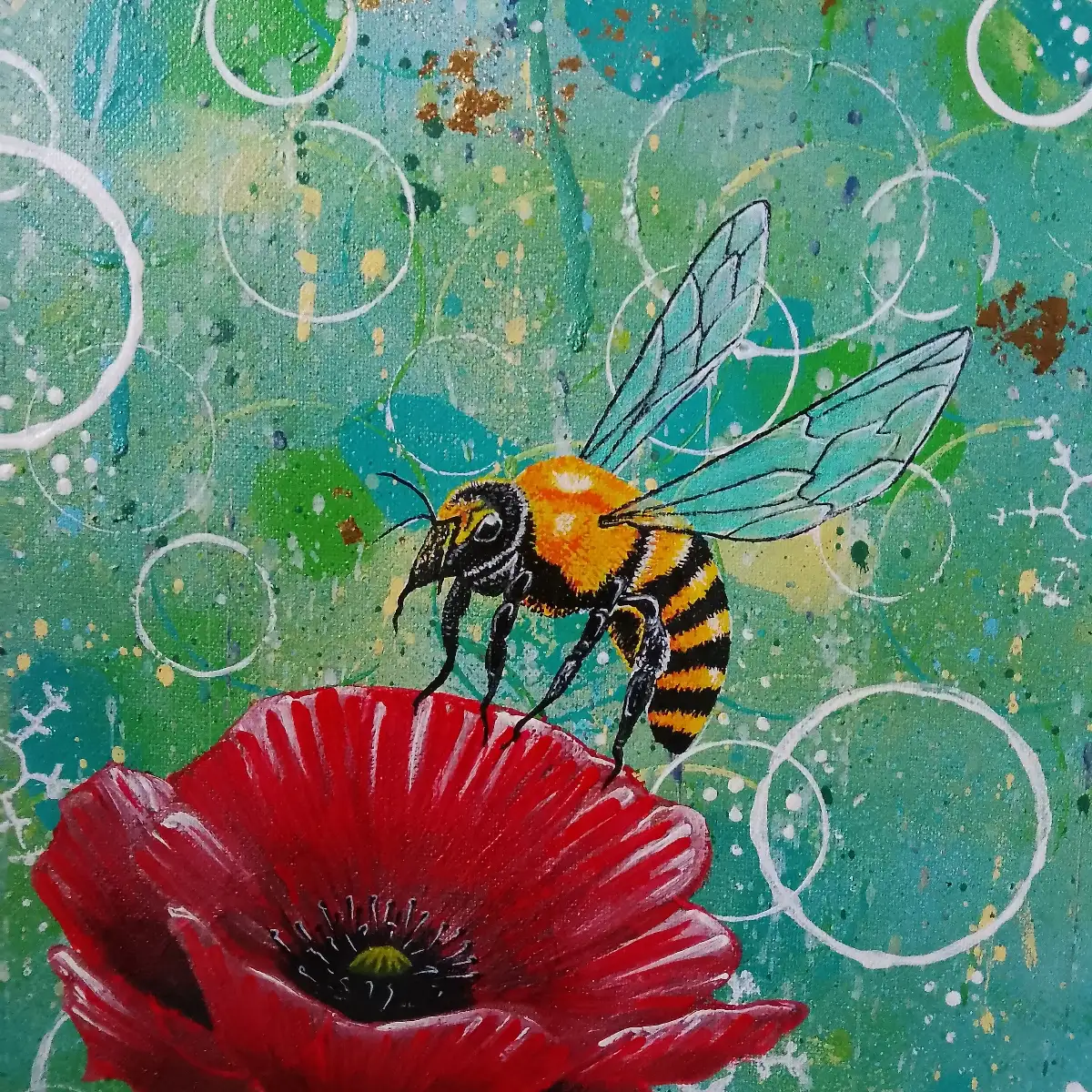 Oeuvre originale Bee Happy