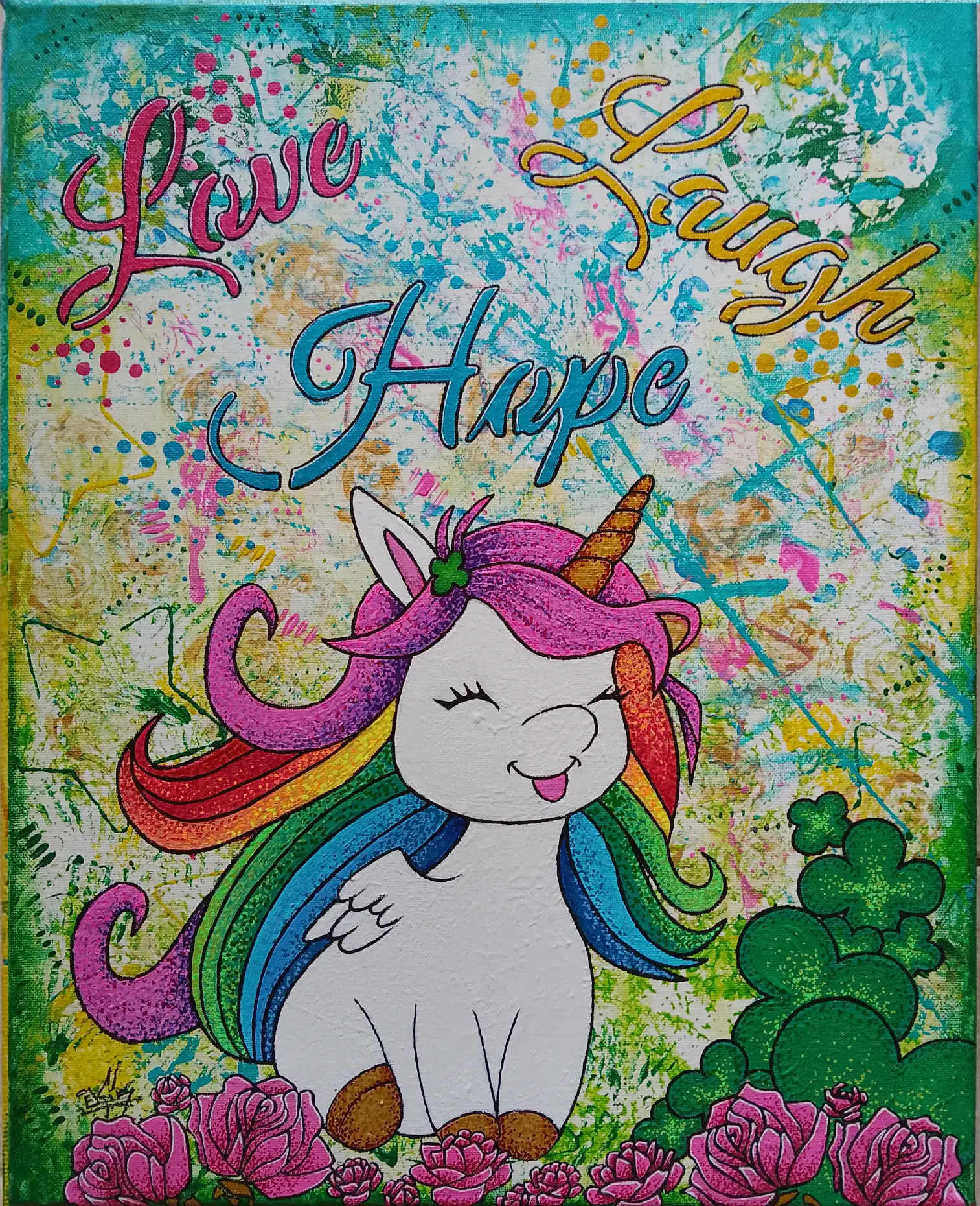 Licorne chimérique (40x50 cm) original signé