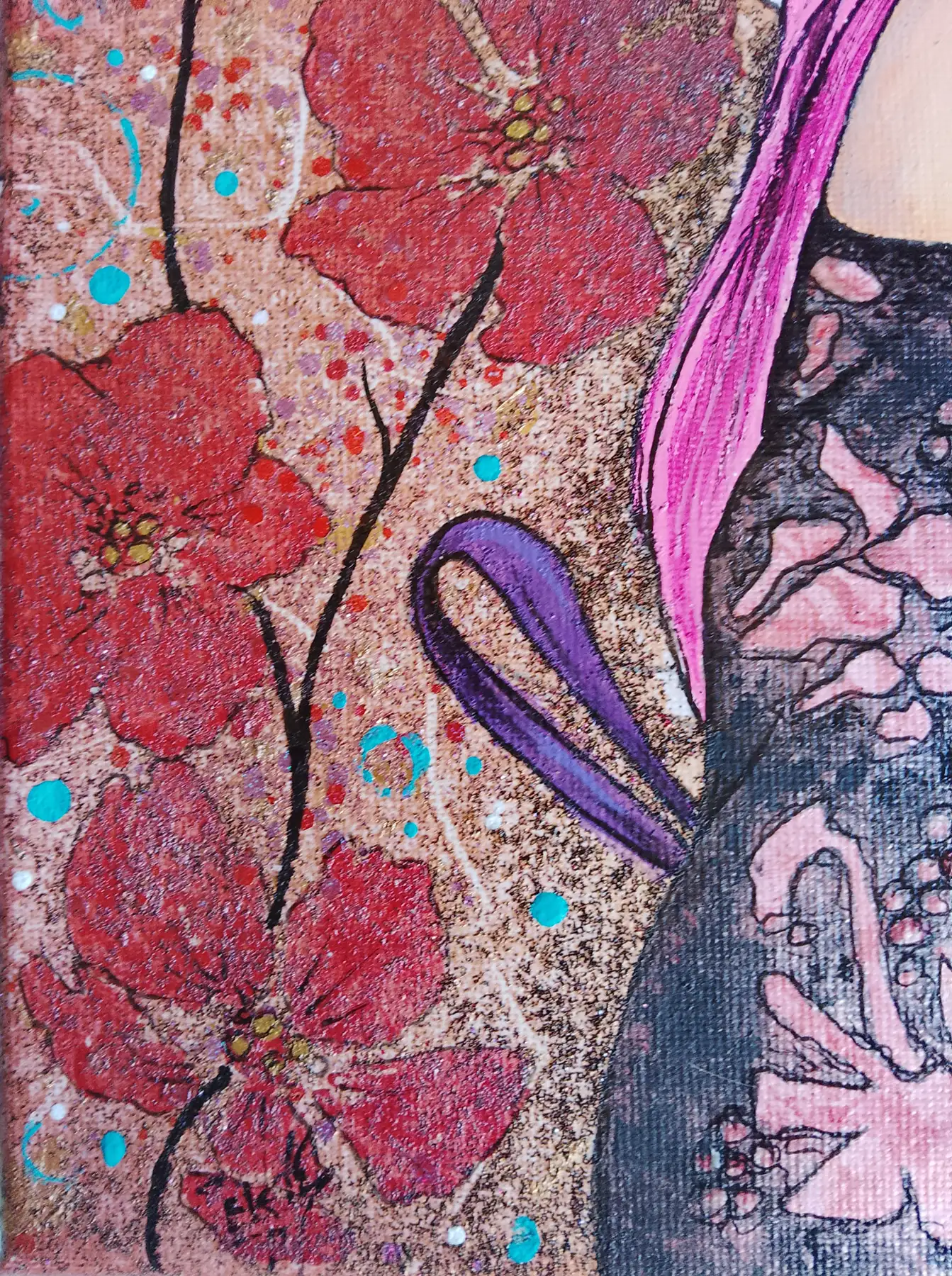 L'esprit du Kitsune (24x30cm) original signé