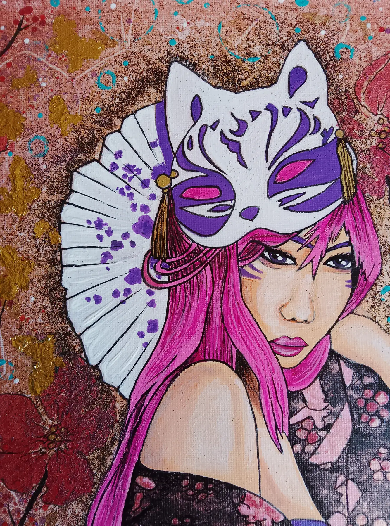 L'esprit du Kitsune (24x30cm) original signé