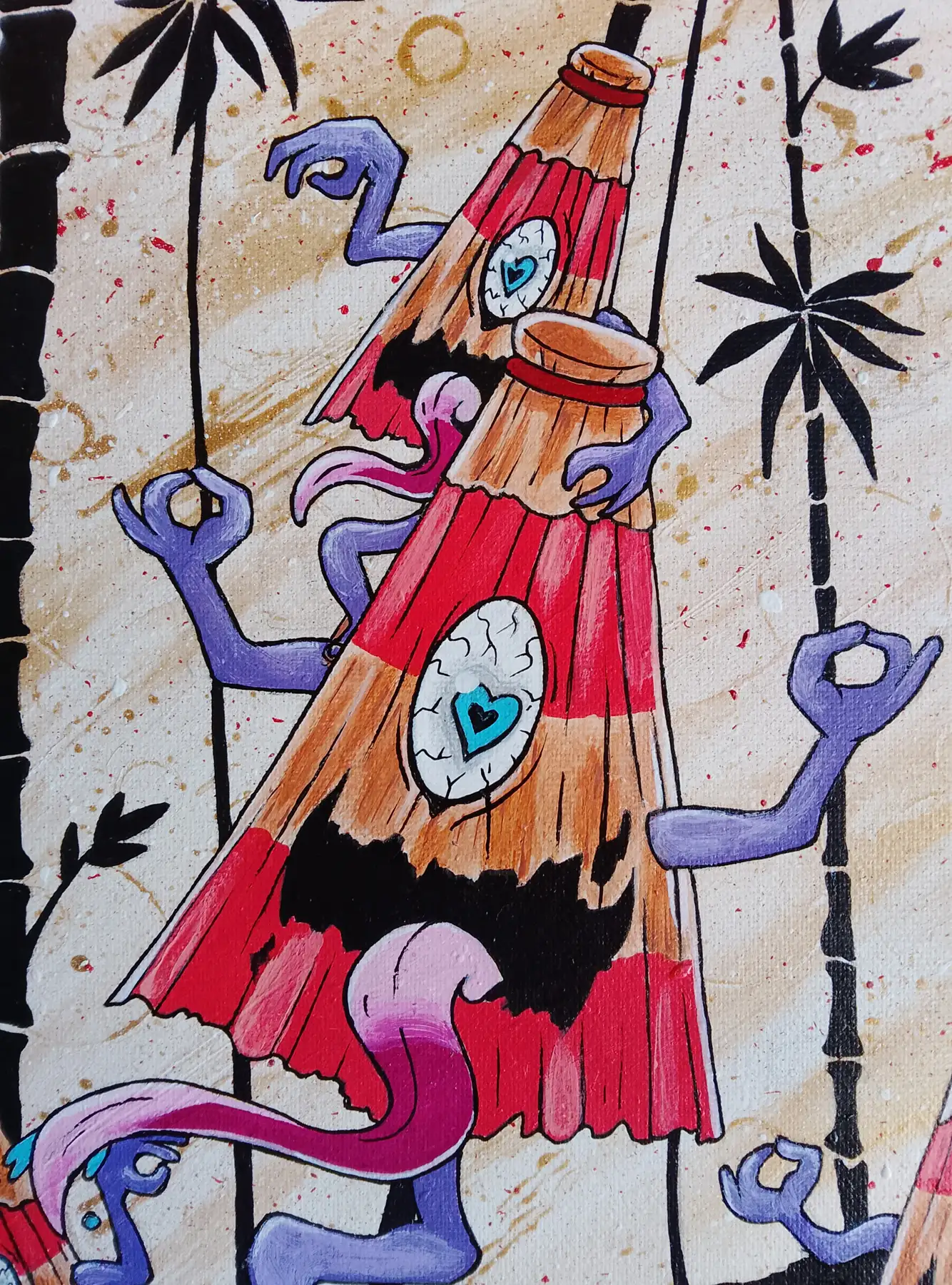 Kasa-Obake's family (30x30 cm) original signé