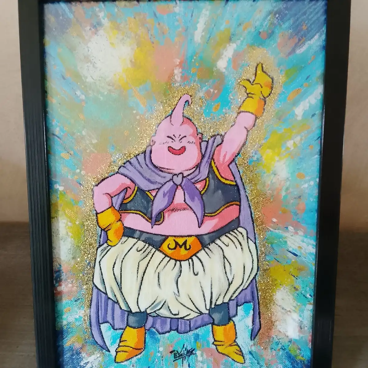 Majin Groove - Tableau Original Signé sur Toile Encadrée A4
