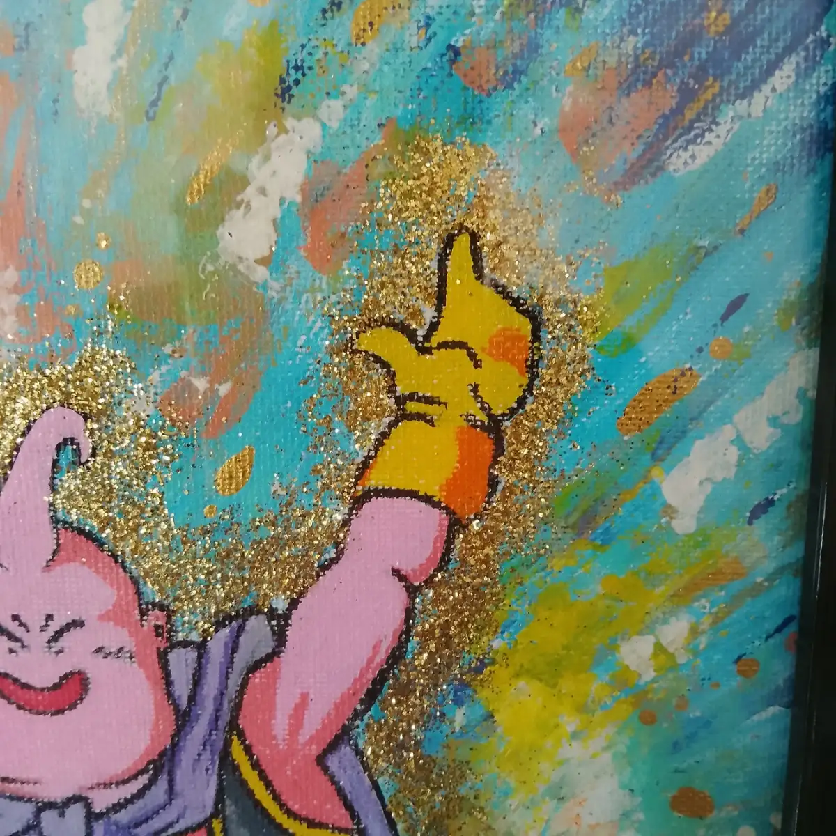 Majin Groove - Tableau Original Signé sur Toile Encadrée A4