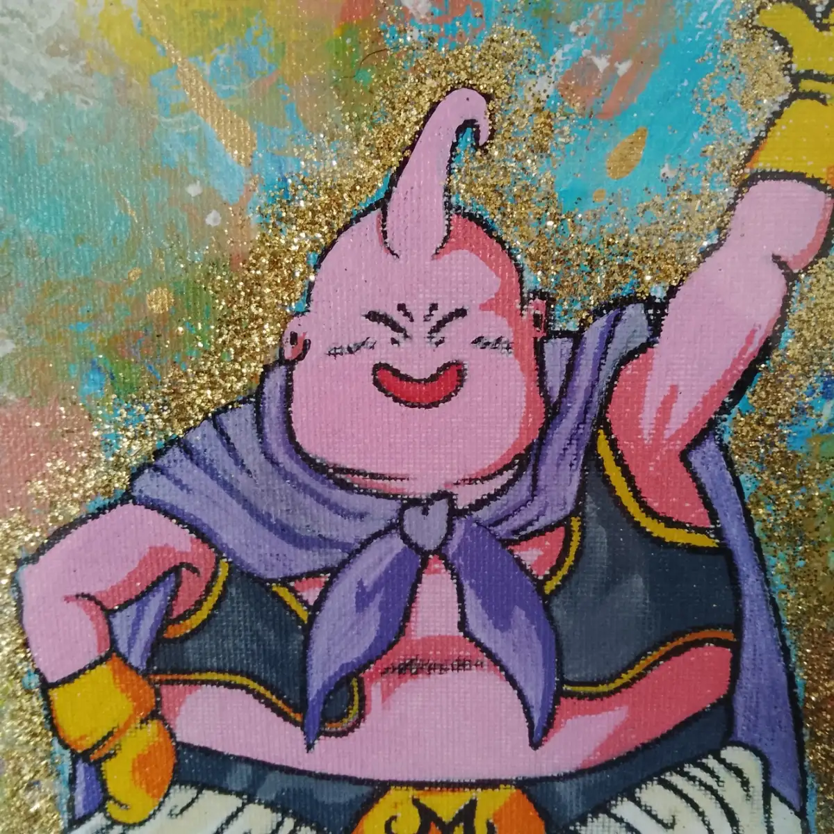 Majin Groove - Tableau Original Signé sur Toile Encadrée A4