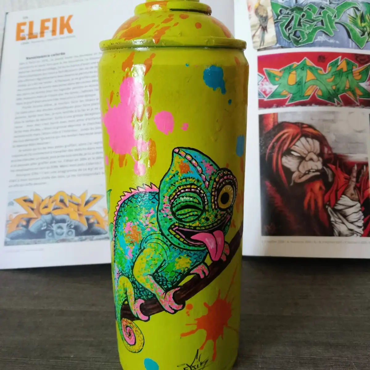 MAD CAN Urban Sculpture - Caméléon Pop - Exemplaire unique