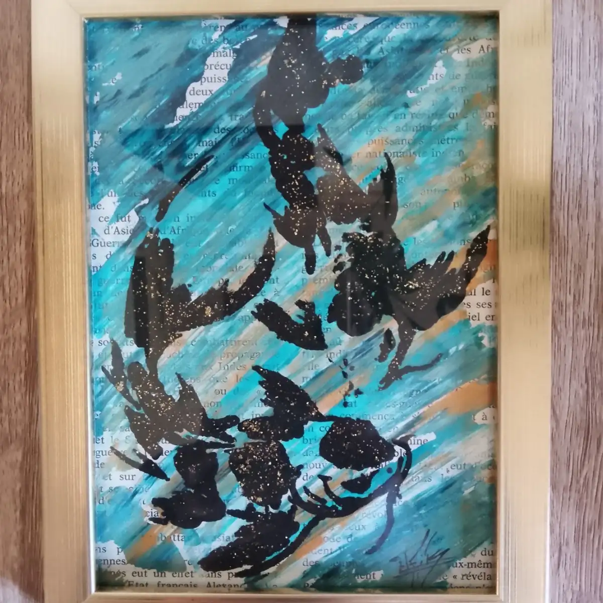 Sirius Peace – Tableau Original Signé sur Papier Recyclé Encadré 15 x 20 cm