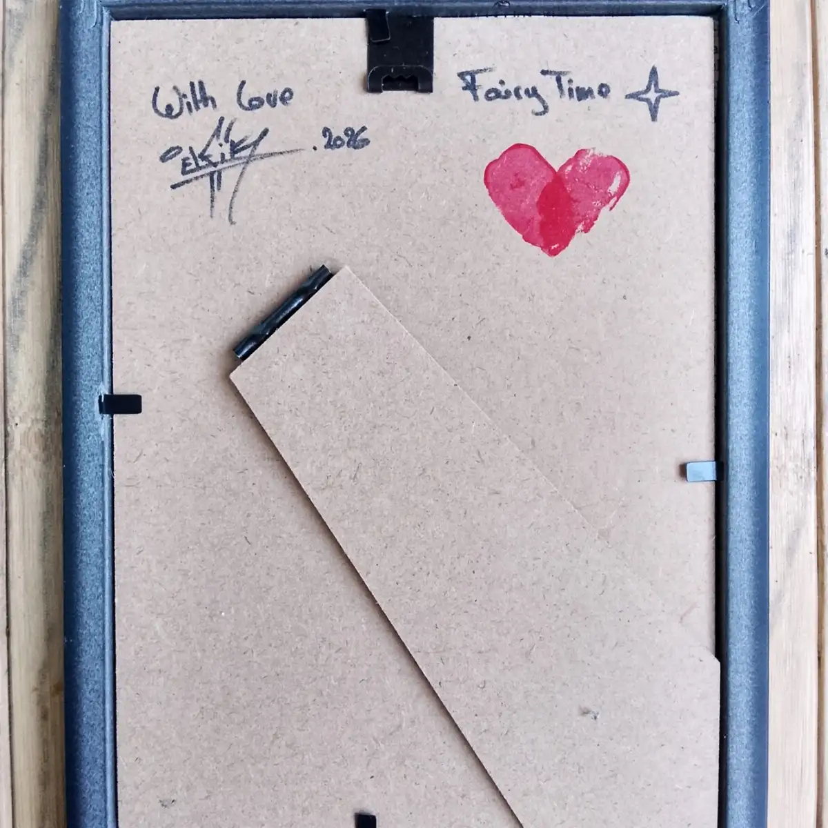 Fairy Time – Tableau Original Signé sur Papier Recyclé Encadré 15 x 20 cm