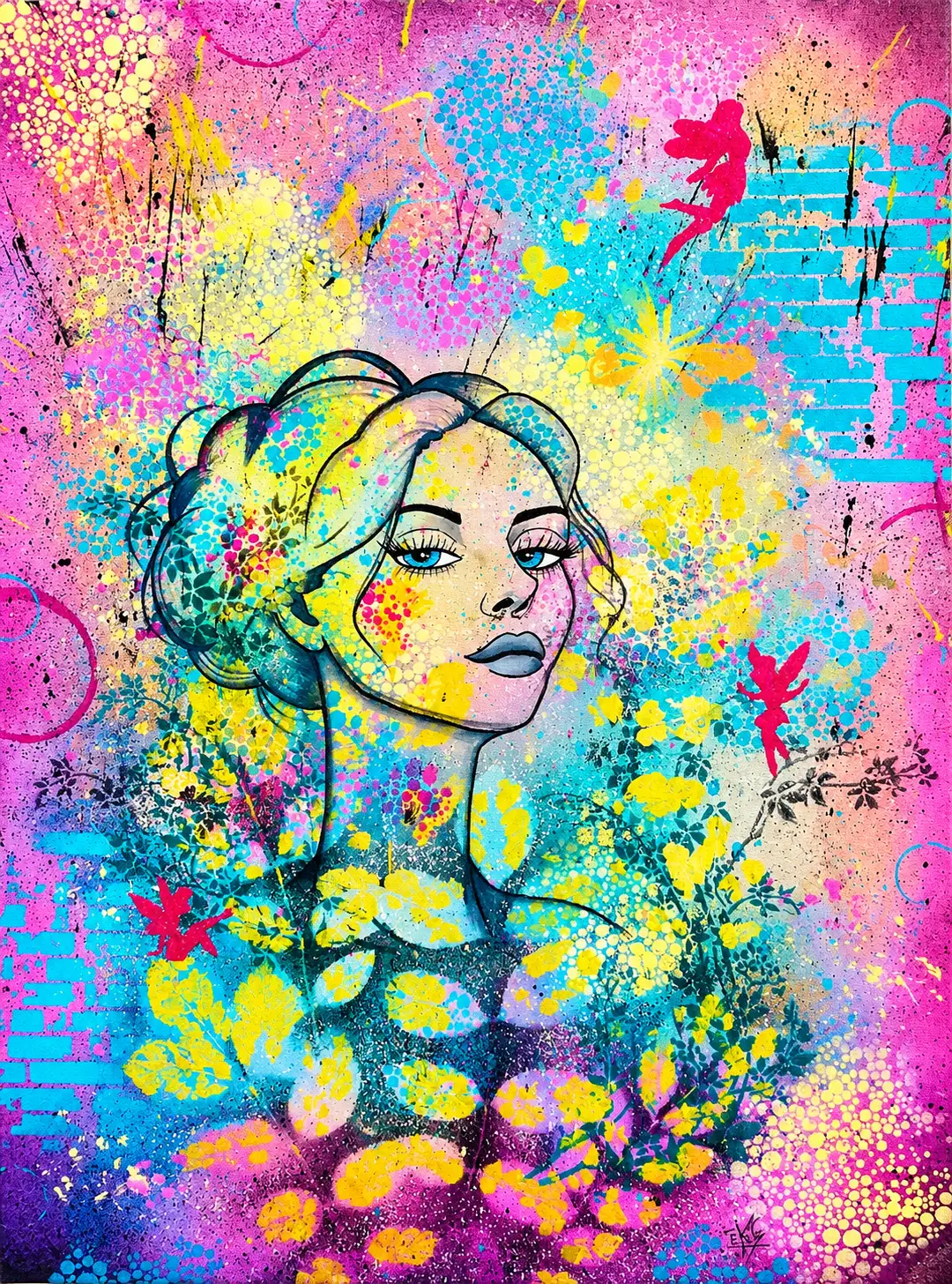 L'Insoumise, Jardin Urbain (55x75 cm) original signé